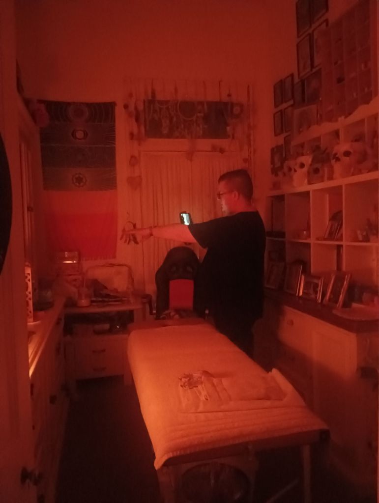 Lastly, Scott from Queensland's Most Haunted, used this app to show the outlines of spirits. I could see two figures in the corner of the massage room (pictured above). Furthermore, that particular area was very cold. Creepy but fun! 