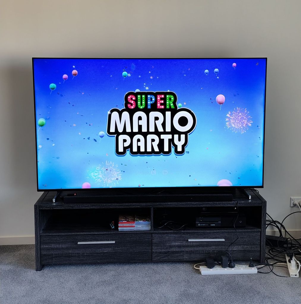 The kids got to play some Super Mario Party mini games as a treat.